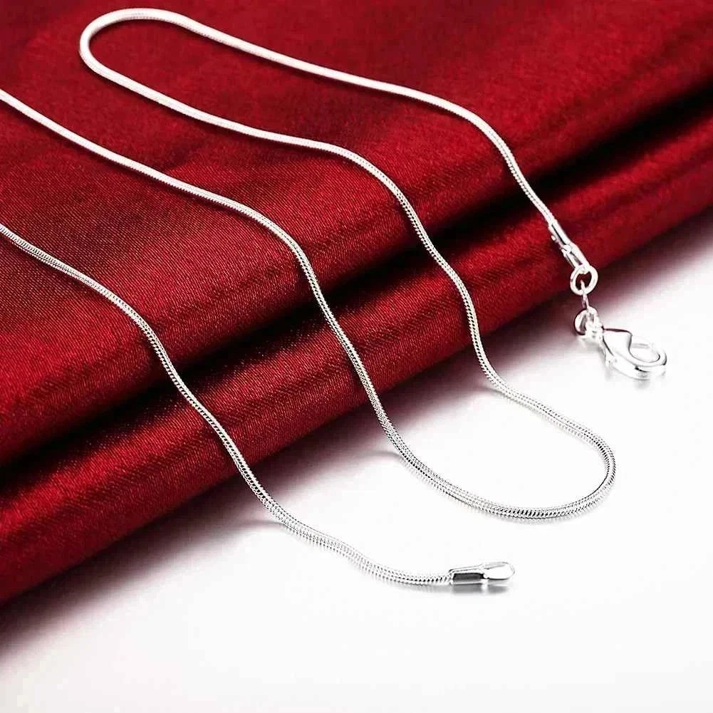 10PCS wholesale 925 sterling solid silver 1MM 16-30inch snake chain necklace