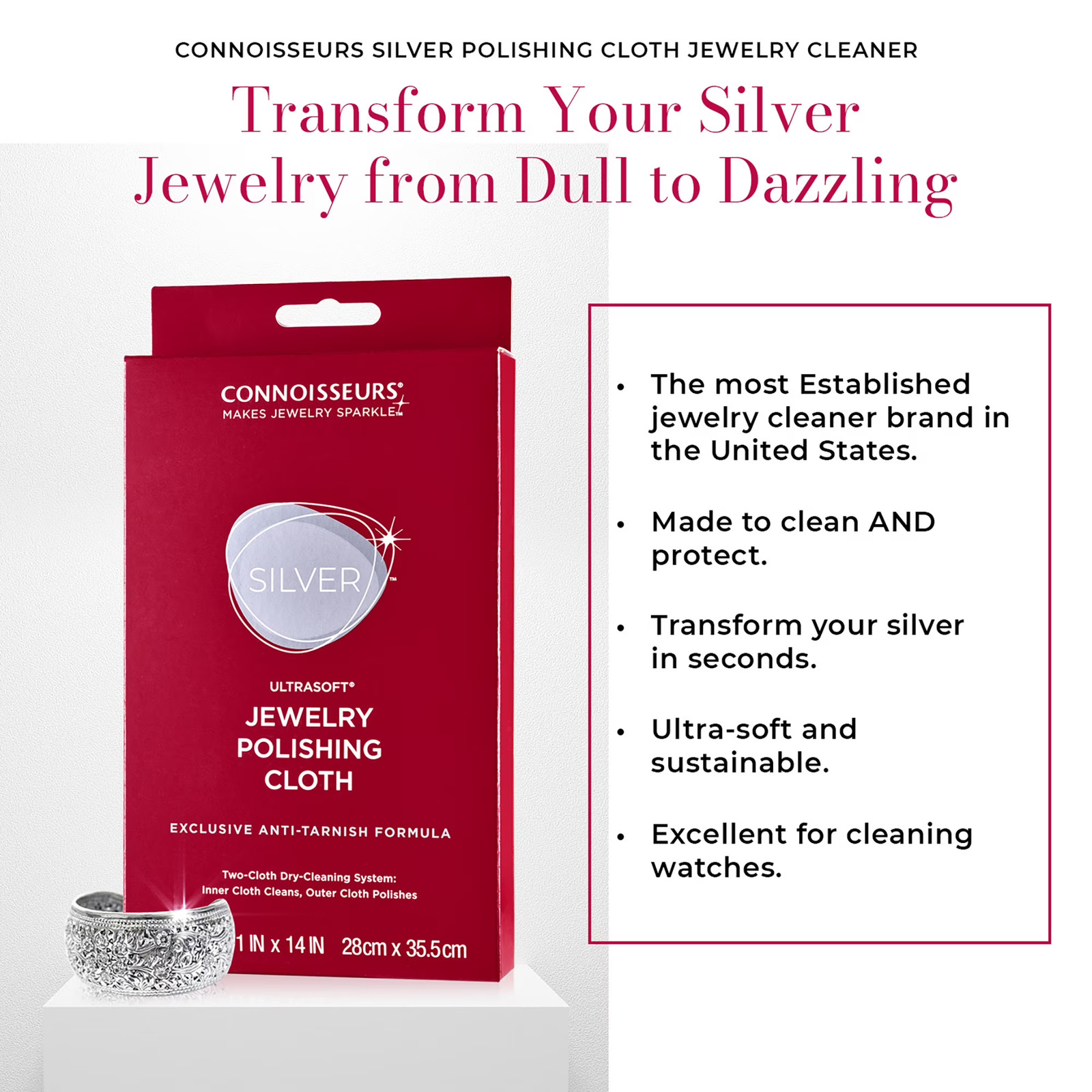 Jewelry Tarnish Eraser Cloth Connoisseurs