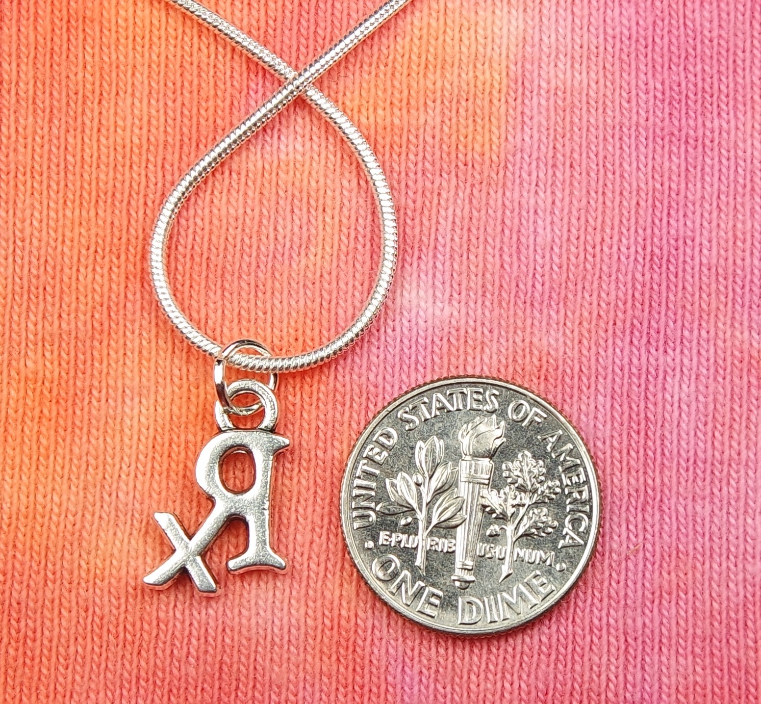 Rx Necklace, Pharmacist Prescription Medical Drug Droga Scrip Charm Pendant nb