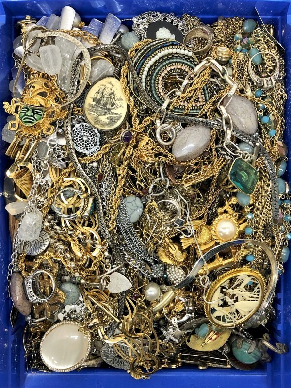 5 Pounds + Jewelry Lot Unsearched JUNK CRAFT with GOOD Tangled In FUN Treasure