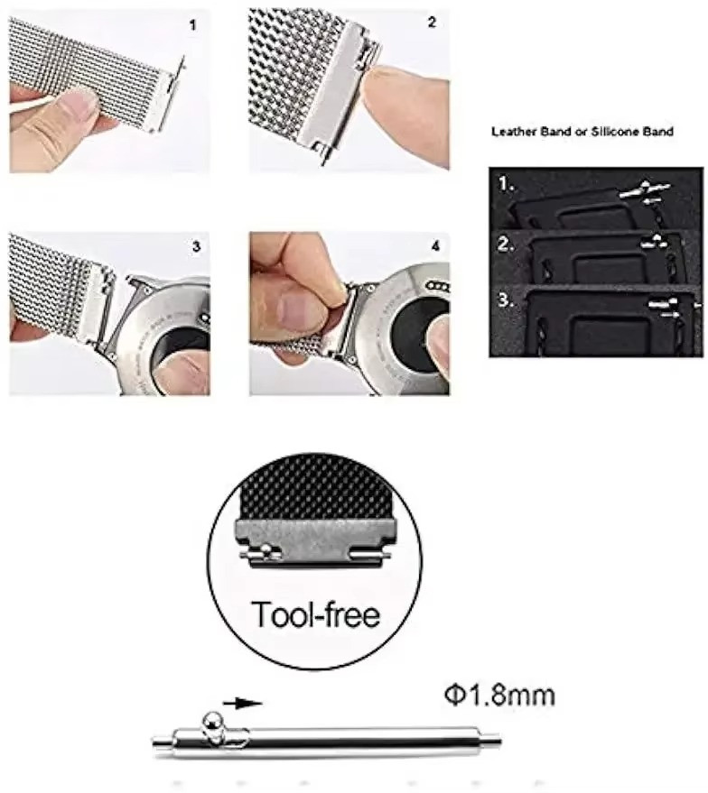 Quick Release Spring Bar Stainless Steel Watch Band Pin Bar 18mm 20mm 22mm 24mm