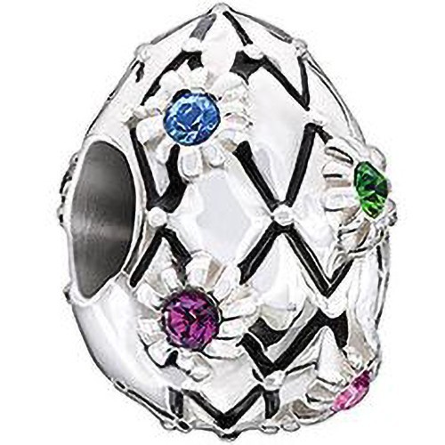 CHAMILIA JEWELED EGG Charm Silver 925 Bead 2025-1046 Limited Edition Easter 2014