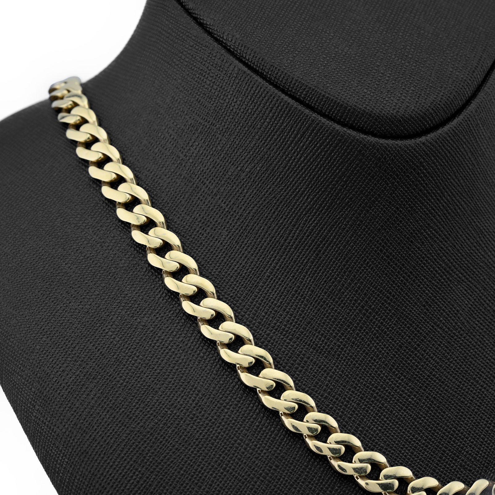 1/10th 10k Yellow Gold Bonded 925 8MM Monaco Cuban Chain 20 Inch 25.2g Necklace
