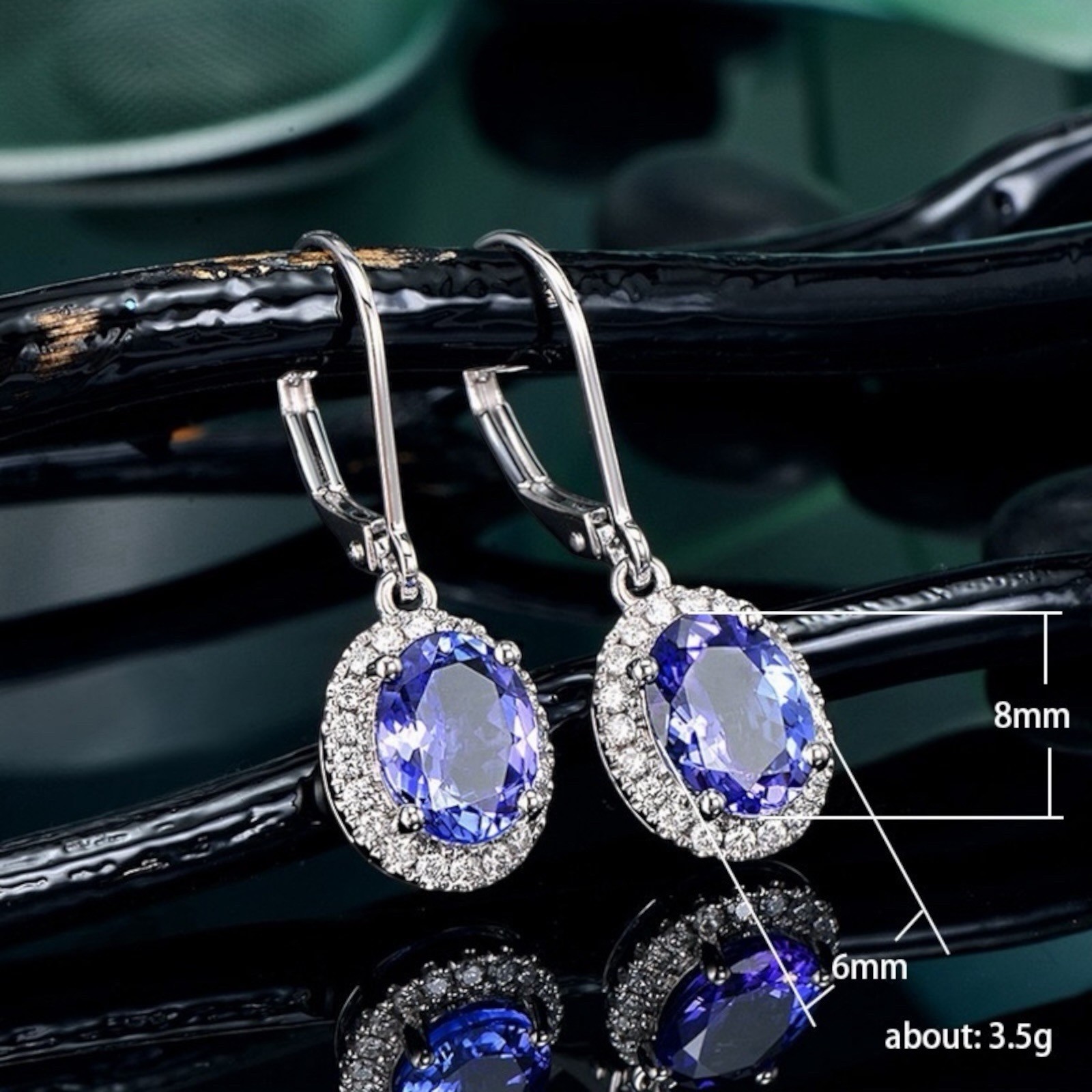 Fashion Silver Plated Drop Earrings Women Blue Sapphire jewelry Set A72