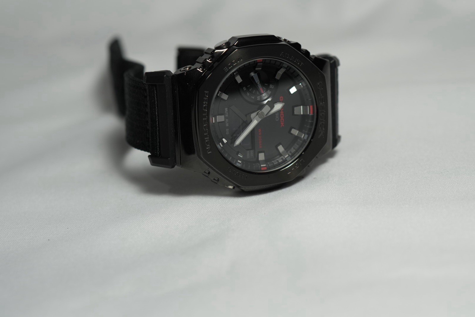 Casio G-SHOCK GM-2100CB Analog Quartz 200m Black Nylon Strap Octagon Case