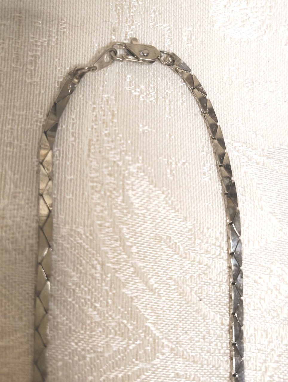 Vintage 17 Inch sterling silver plated Popcorn Chain Necklace