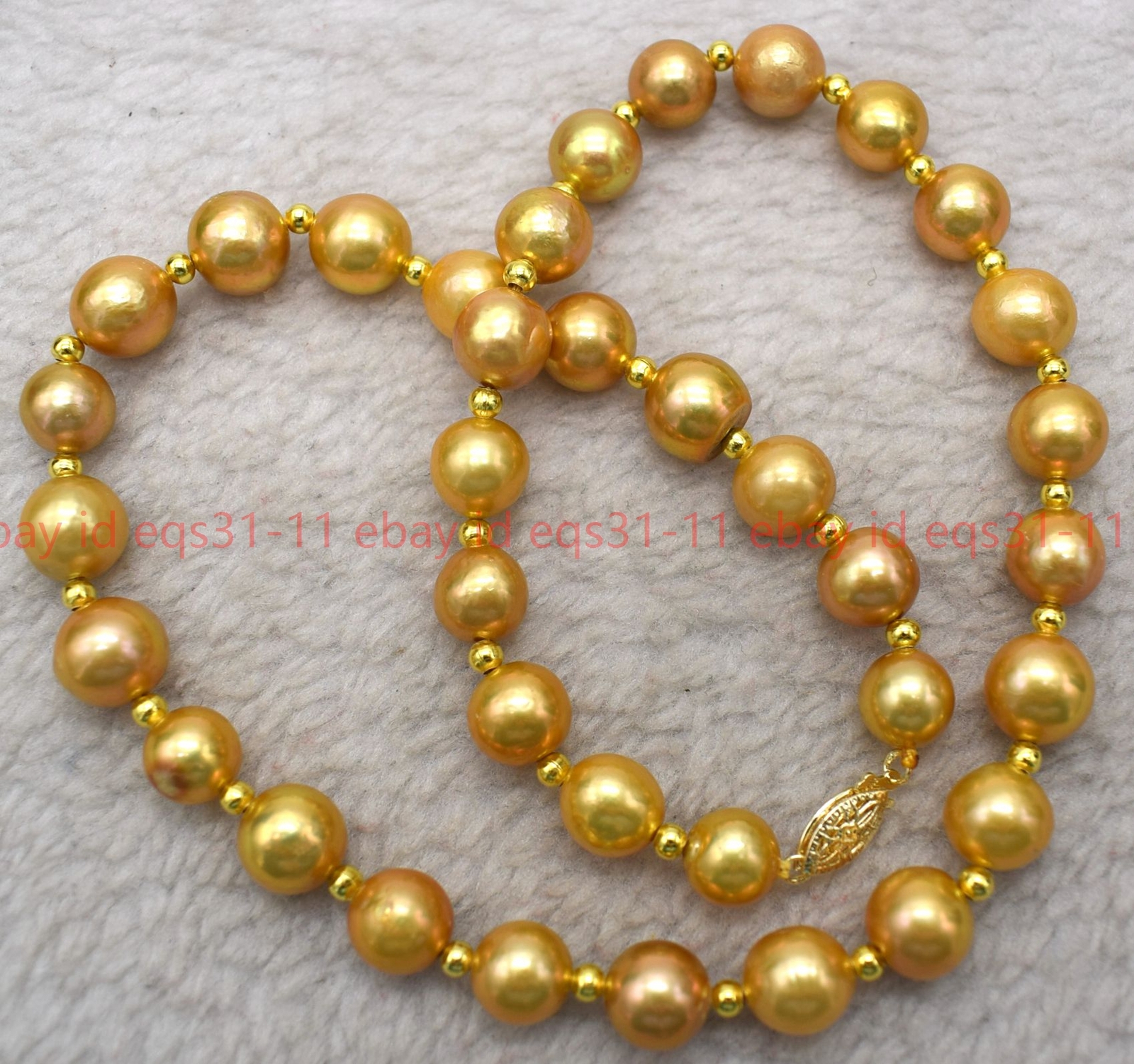 12-13MM NATURAL SOUTH SEA GOLDEN PEARL NECKLACE 14-36 INCHES