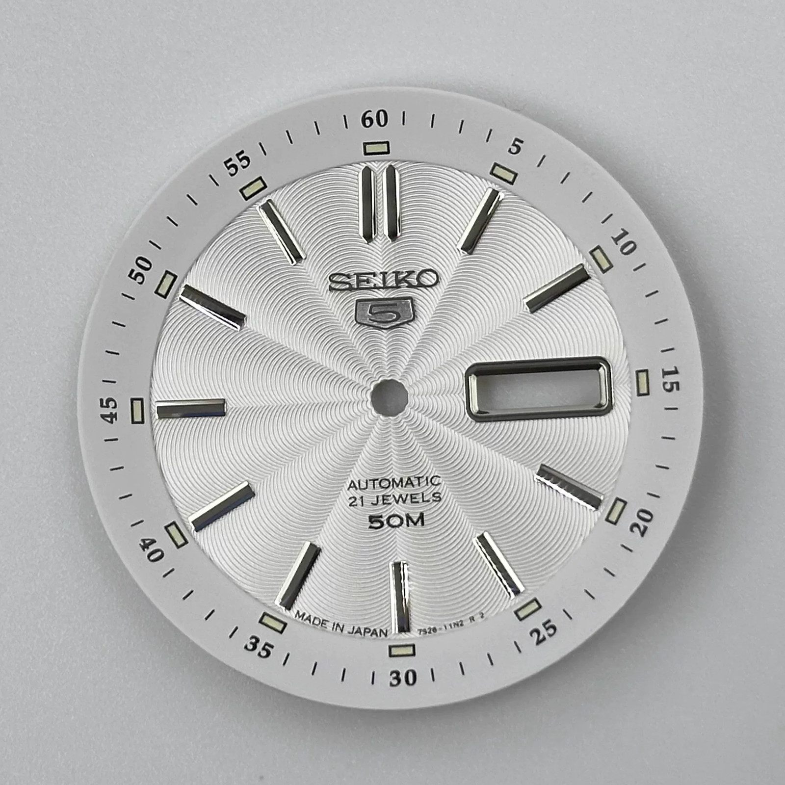 35.5mm Sun Pattern Watch Dial Green Lume Dual Calendar for NH35 Nh36 Movement