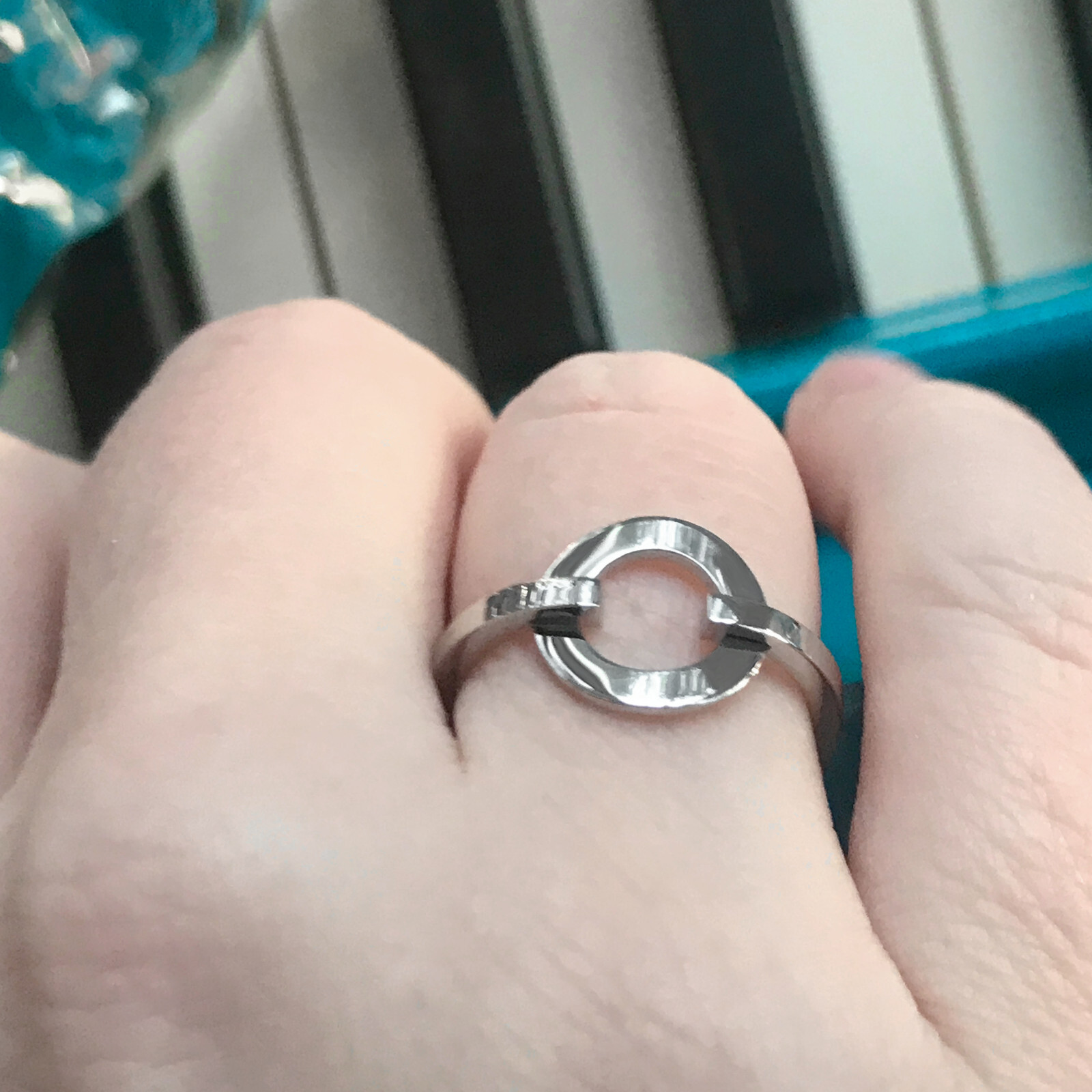 Simple Stainless Steel Open Circle Eternity Ring for Women by Loralyn Designs