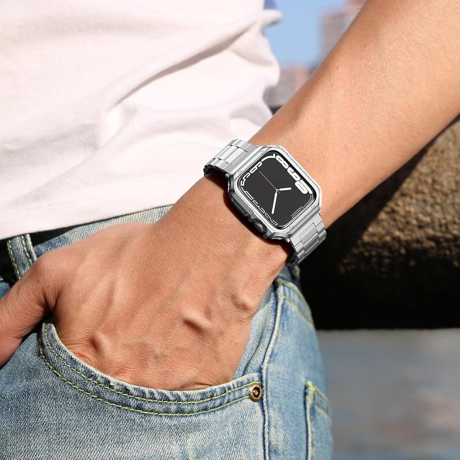Stainless Steel Band + Case For Apple Watch Ultra 3 11 10 9 8 7 6 SE 5 38mm-49mm