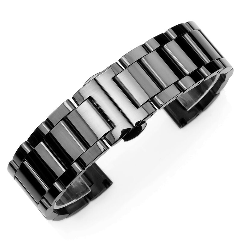 Thicked Stainless Steel Watch Strap Mens Solid Metal Band 18 20 21 22 23 24 26mm