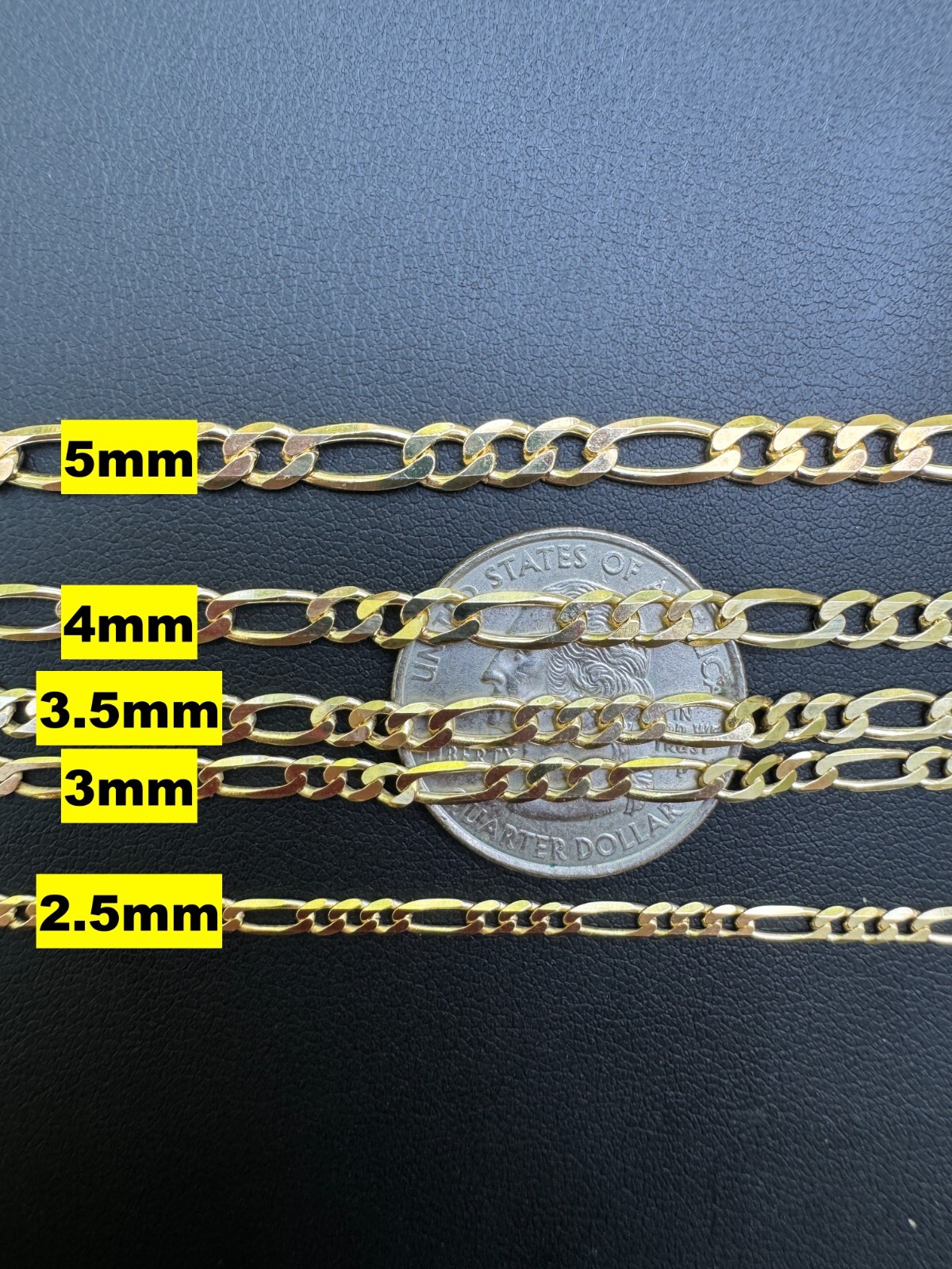 14k Gold Plated Solid 925 Sterling Silver Figaro Chain Bracelet ITALY 2.5-10mm