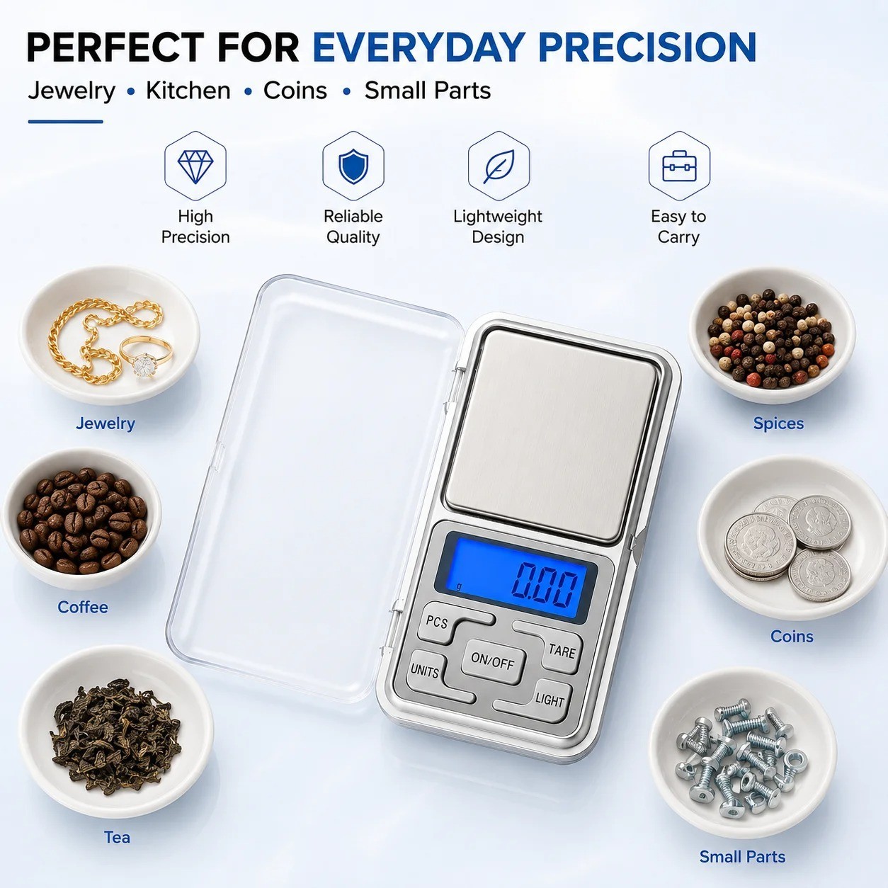 500g 0.01g High Precision Digital Pocket Scale Portable Mini Jewelry Gram Scale