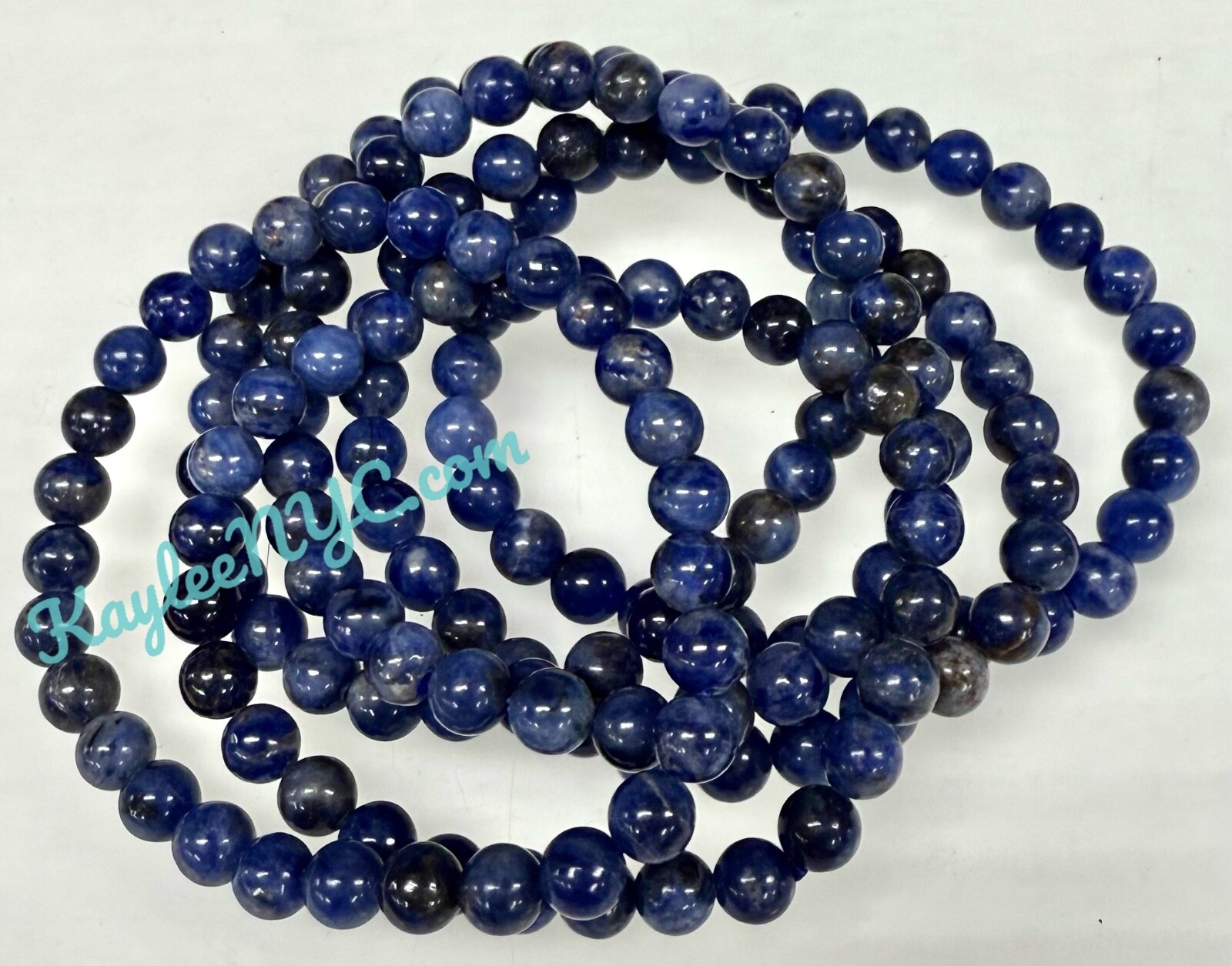 Wholesale Lot 6 Pcs Natural Sodalite 6mm 7.5” Crystal Healing Stretch Bracelet