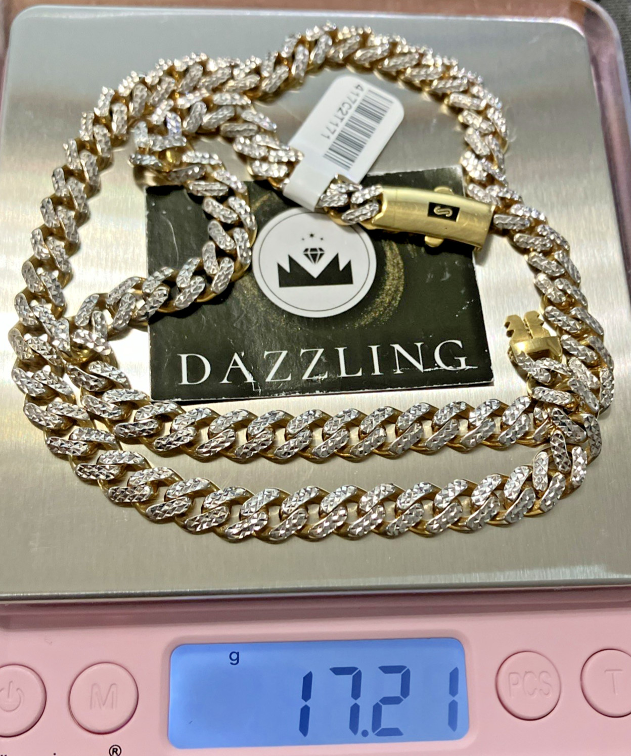 10kt Real Gold Cuban Chain 17.16Grams 7.5mm 20” Monaco Brand w/ Certificate Card