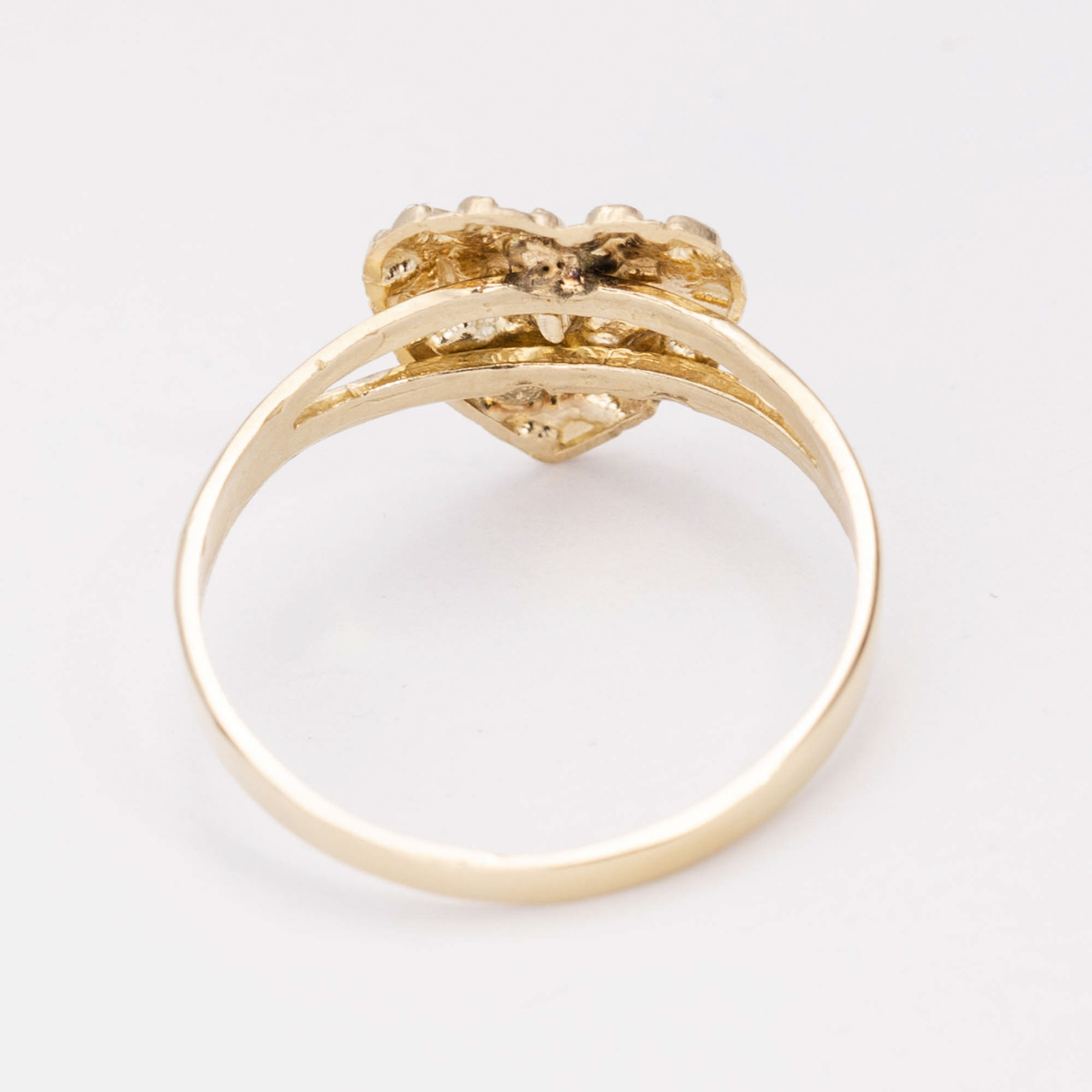 Solid 10K Gold Women’s Heart Nugget Ring Yellow Gold Size 7