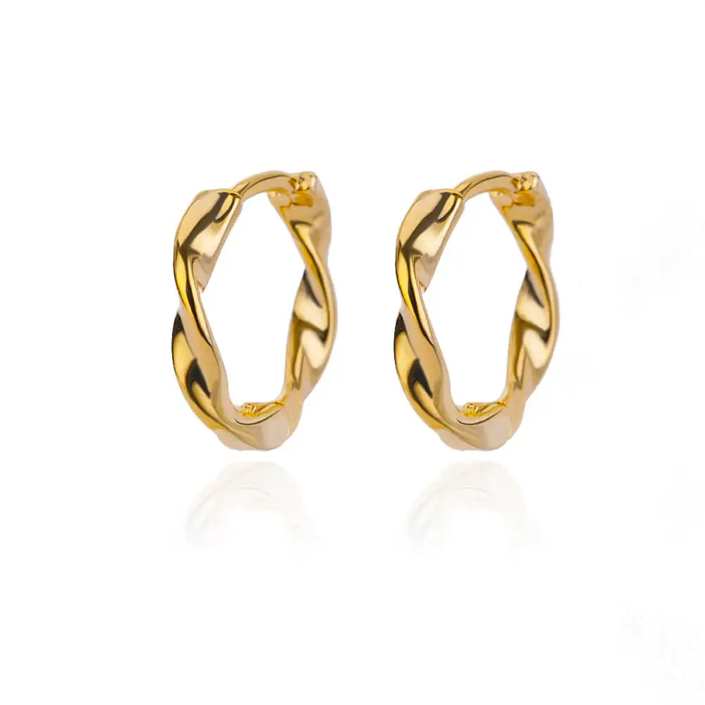 Huggie Hoop Earrings Women Gold Stainless Steel CZ Trendy Snowflake Flower