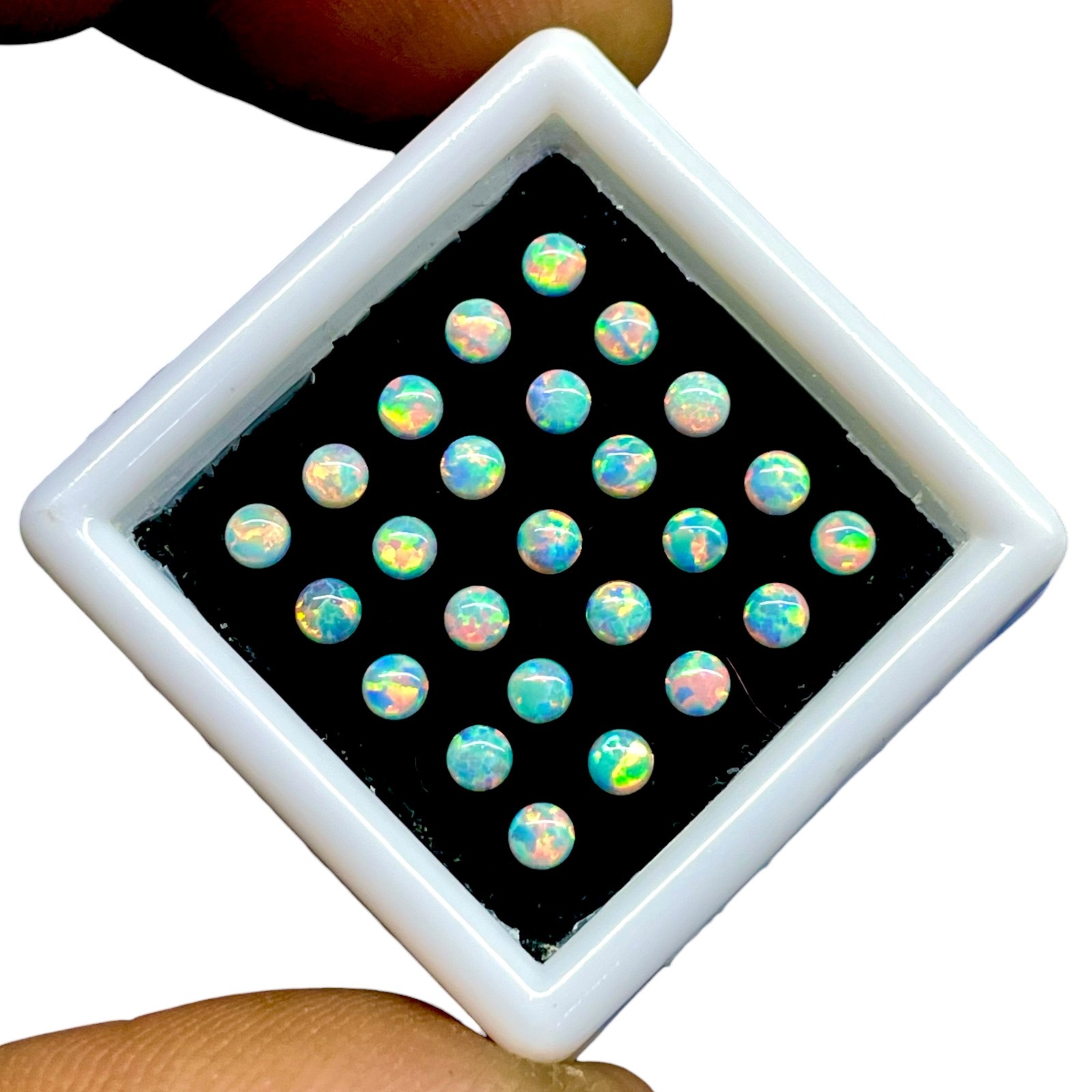 25 Pcs Australian Opal 2.5mm Round Cabochon AAA Quality Lab Created Gemstones