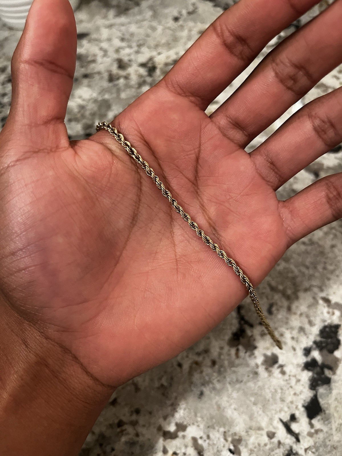 Real Gold 10K Rope Bracelet – 8 inches long – 3 or more mm wide