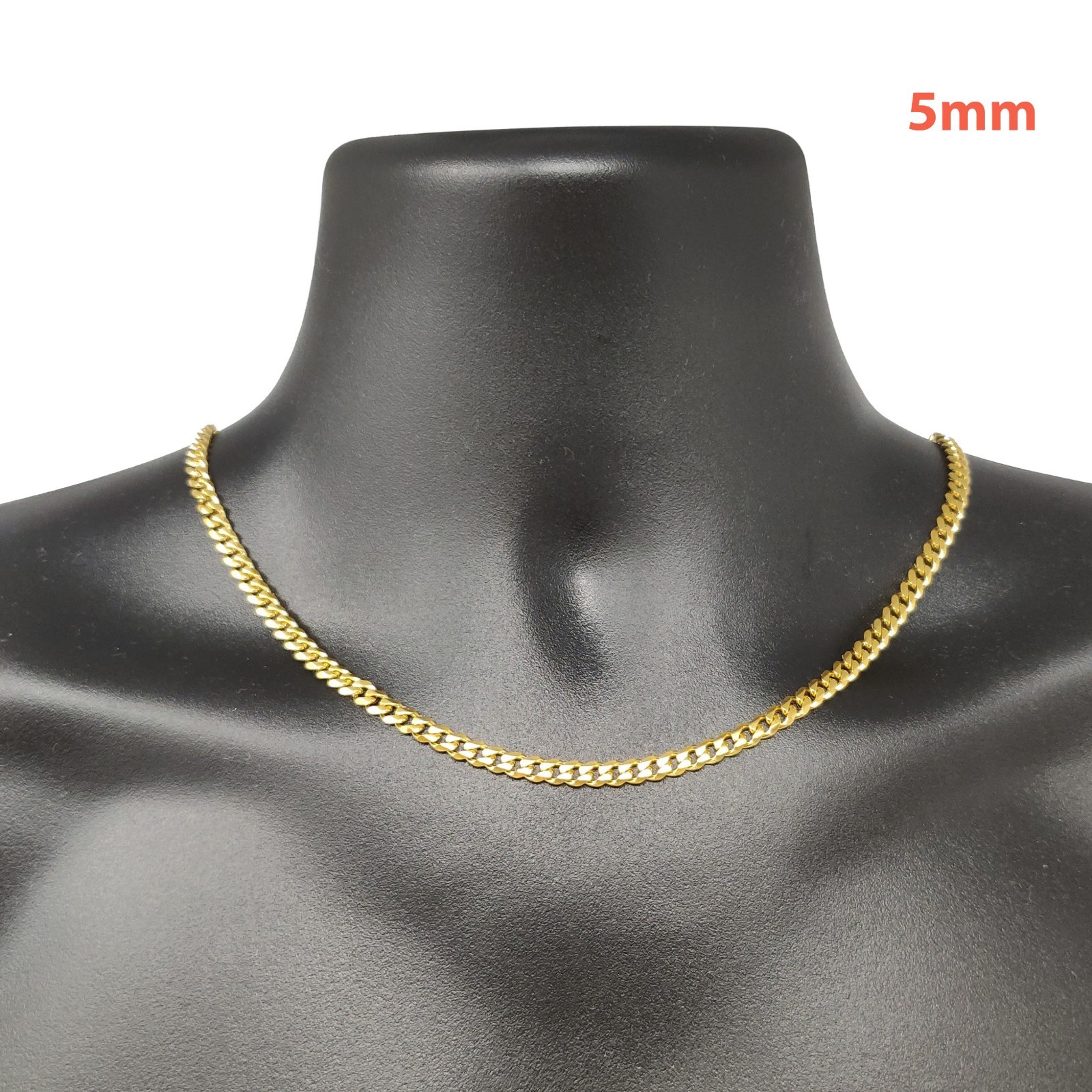 Miami Cuban Curb Link Chain Necklace or Bracelet 18k Gold Plated Stainless Steel