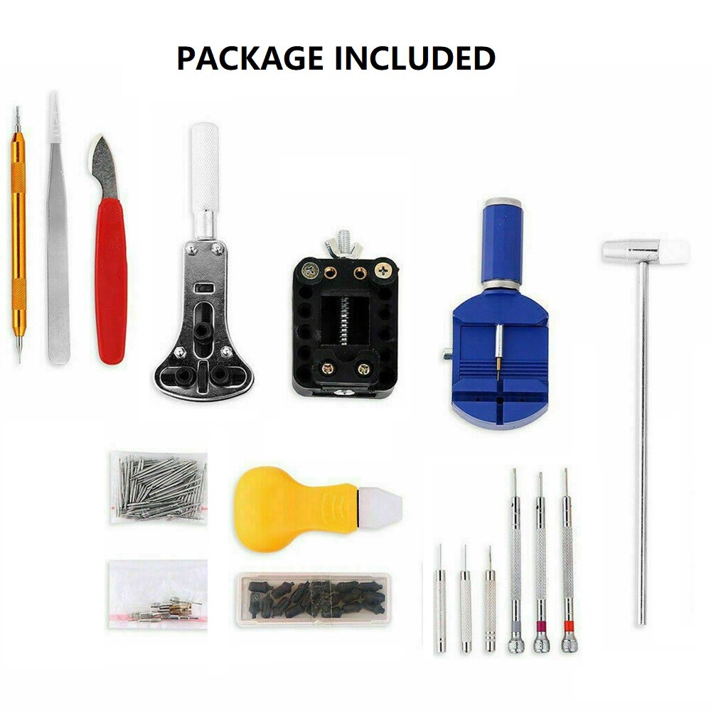 147 pcs Watch Repair Kit Watchmaker Back Case Remover Opener Link Pin Spring Bar
