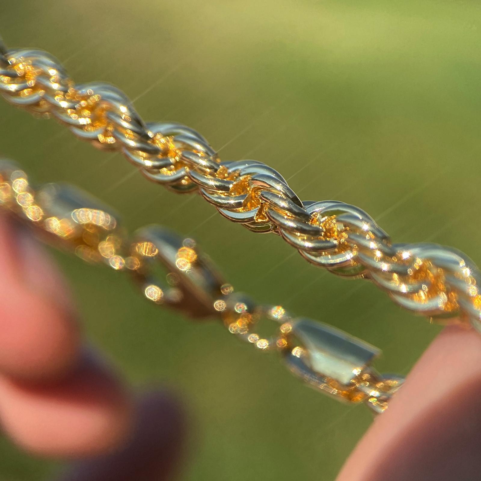 14K Gold Plated Rope Chain Hip Hop Bracelet Twisted Braided 3-8mm Thick 8″-9″ In