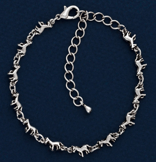Antique Silver Plated Tiny Horse Anklet, If needed the length can be Adjestable