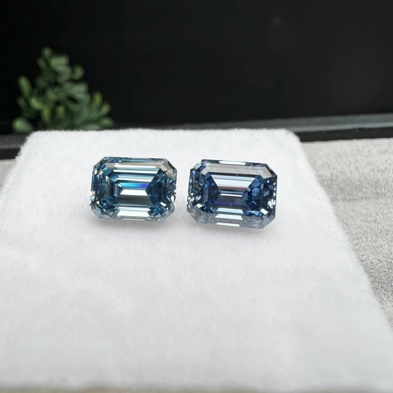 0.5-10CT Multi-color Emerald Cut Moissanite Loose Stone Gemstone for DIY Jewelry