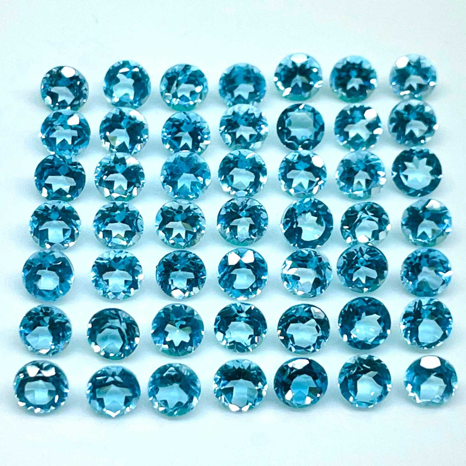 VVS 25 Pcs Natural Blue Topaz 4mm Round Cut Top Quality Loose Gemstones Lot