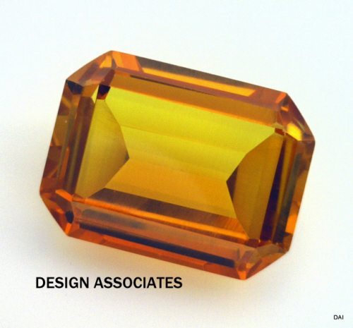 LAB CREATED GOLDEN SAPPHIRE 7X5 MM EMERALD CUT AAA