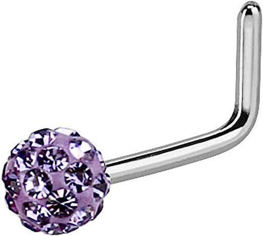 5Pcs L Shape Nose Studs 20G Surgical Steel 3mm Ferido Ball Nose Rings Piercing
