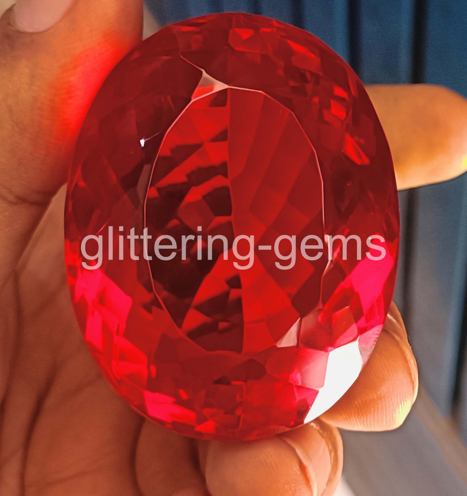 Radiant 2000 Ct Natural Red Ruby Oval Shape Certified IGL Loose Gemstone 6YHD