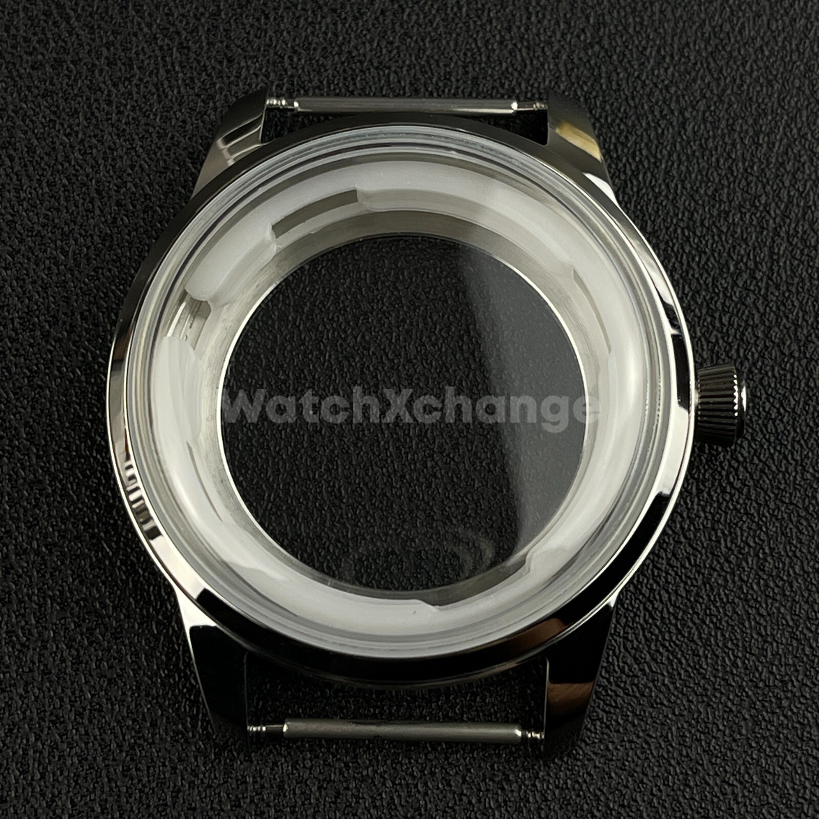 40mm Silver Cocktail Arched Glass Stainless Steel Watch Case For Seiko NH35 NH38