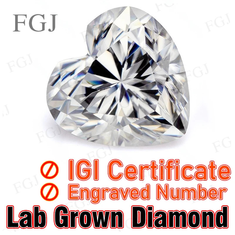 Lab Grown Diamond 0.1-5CT Without IGI Certificate HPHT CVD DEFG VVS-SI Diamonds