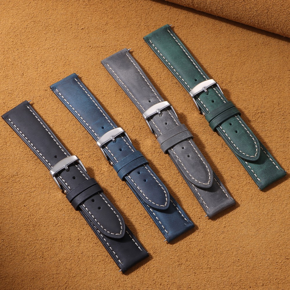 14mm 16mm 18mm 20mm 22mm 24mm Vintage Cowhide Watch Band for Seiko Quick Release
