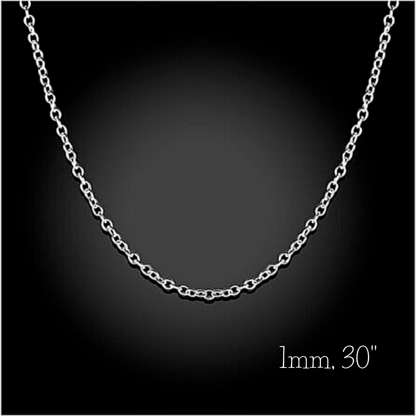 Italian 1mm Fine Link Extra Long 30 Inch Chain Necklace Sterling Silver
