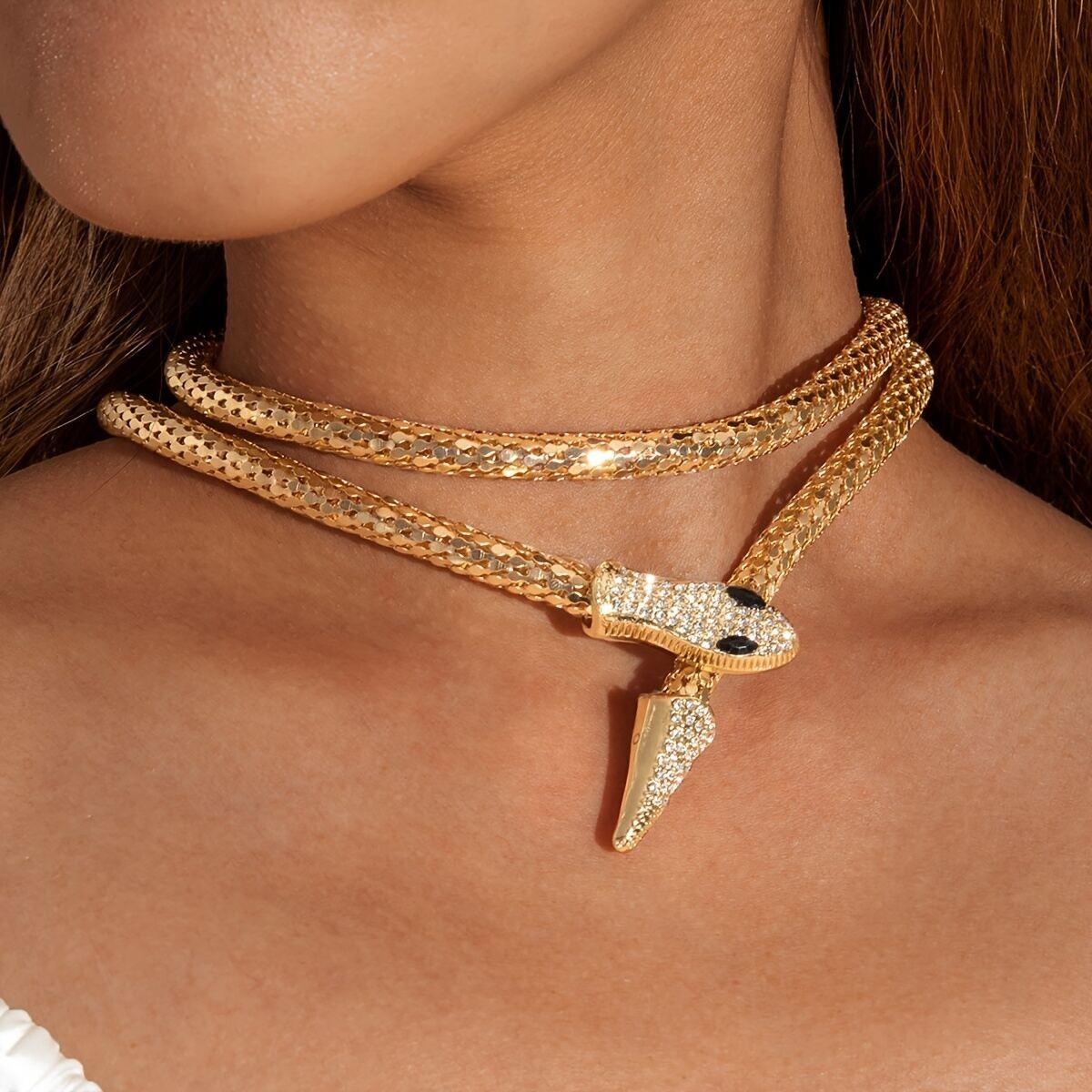 New Fashion Gold Tone Snake Shape Necklace
