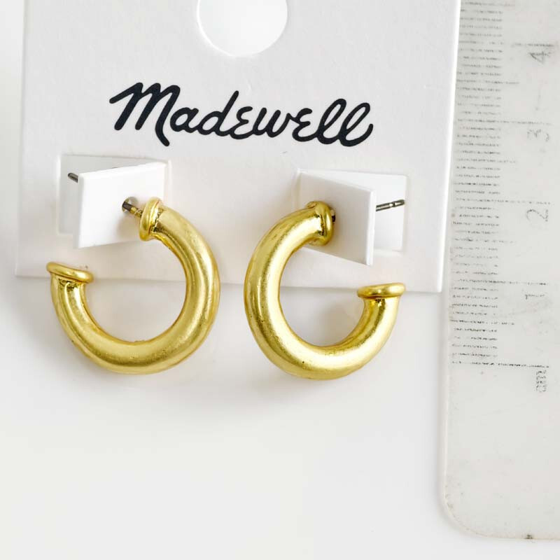 New 20mm MadeWell C Hoop Earrings Gift Vintage Women Party Holiday Jewelry