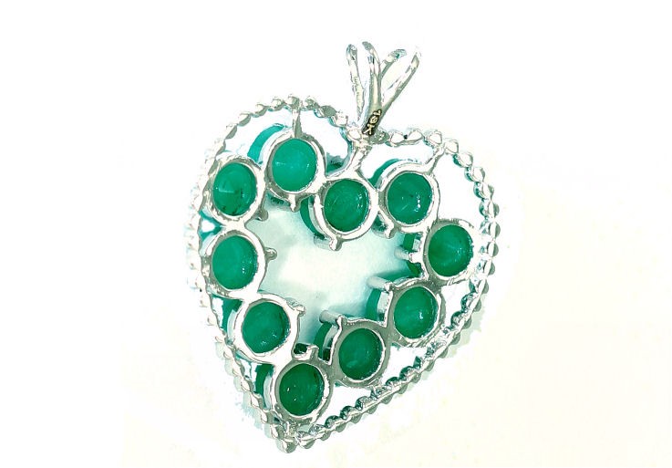 2.86ct Emerald Necklace in 18K White Gold