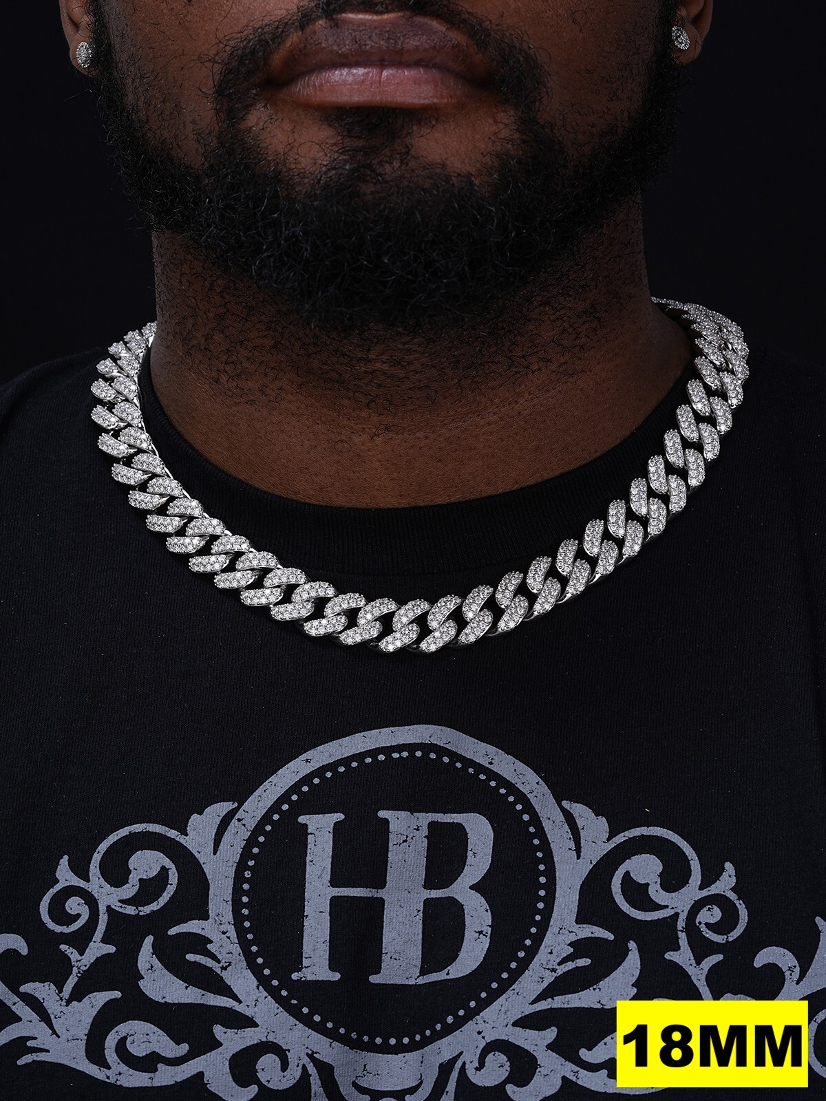 Real Miami Cuban Link Chain Iced MOISSANITE Solid 925 Sterling Silver Necklace