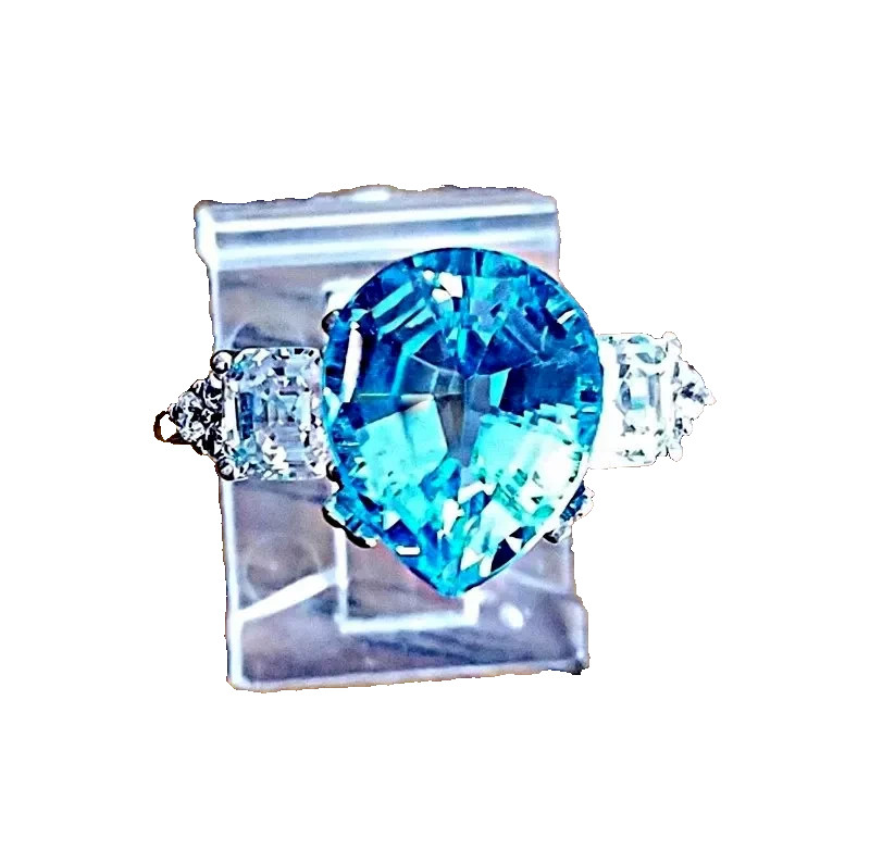 Blue Topaz 6.09 Ct. Blue Topaz Pear Shape Genuine Natural Loose Stone Gemstone
