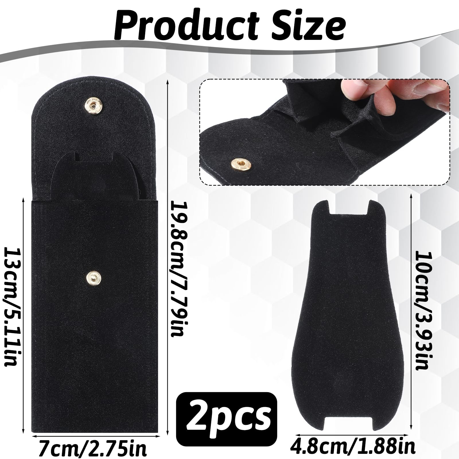 2 Pcs Velvet Watch Pouch Portable Flannelette Watch Storage Bag Single Travel Po