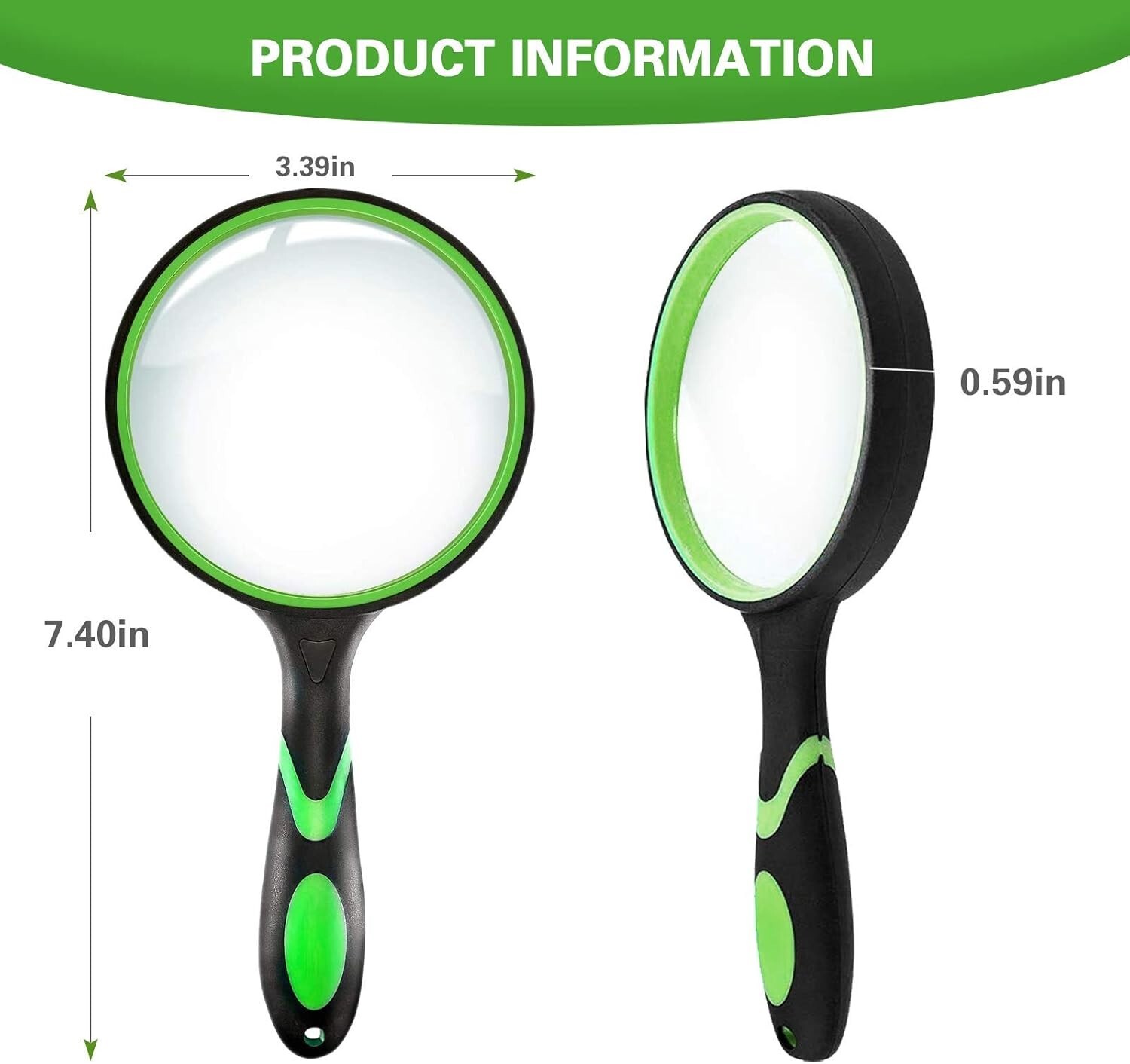 NEW Shatterproof Magnifying Glass 10X Large Handheld Magnifying Glass for Senior