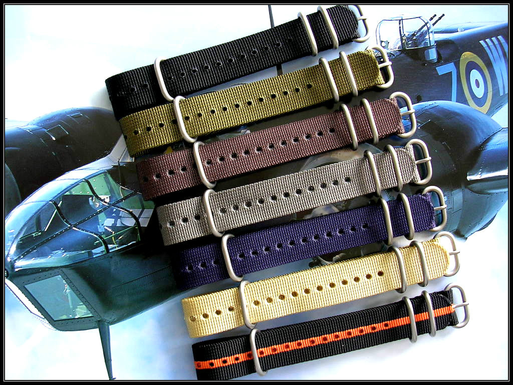 20mm Brown NATO G10 UTC HD nylon bond watch band strap IW SUISSE 18 20 22 24mm