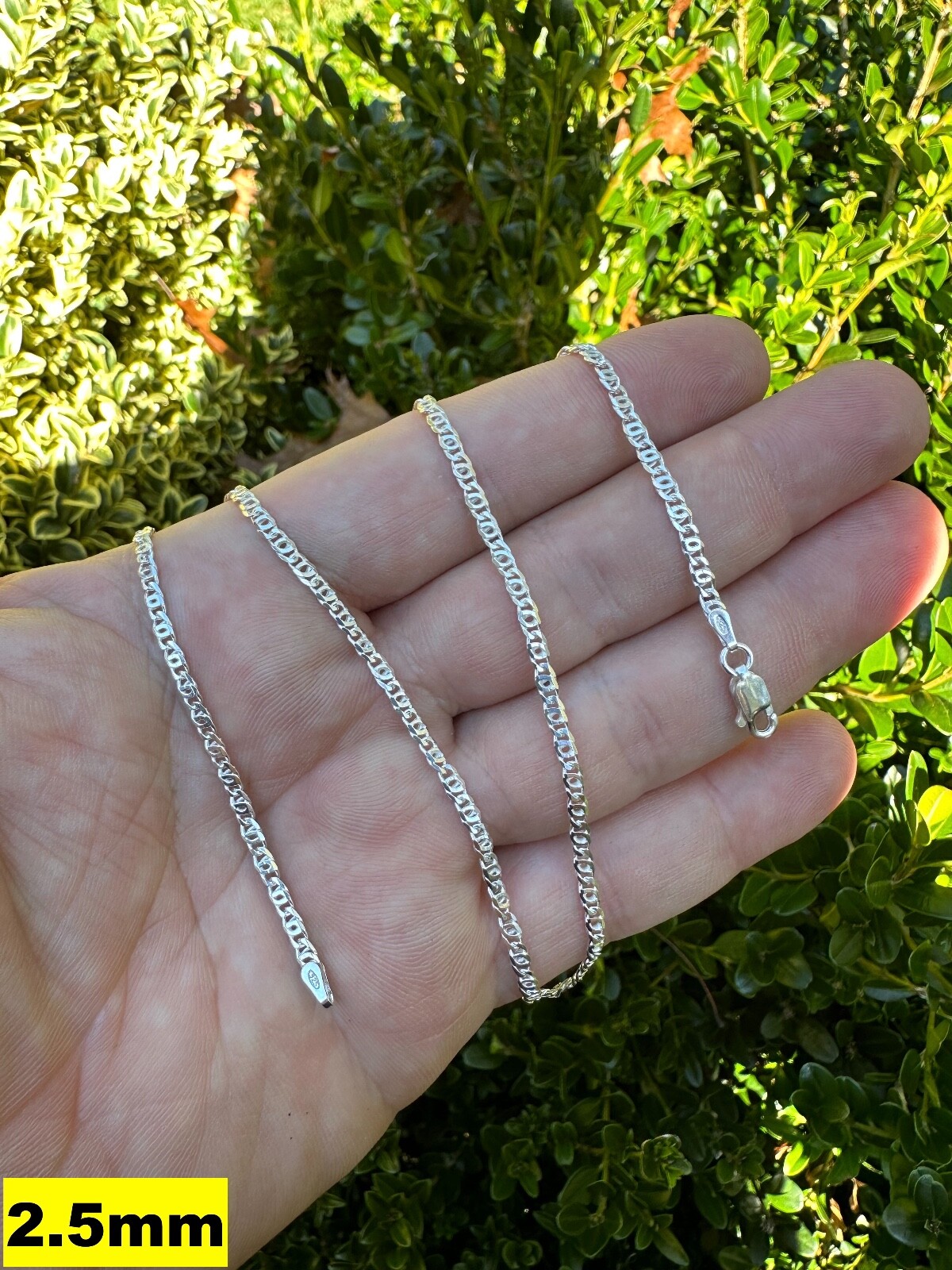 Real Tiger Eye Link Chain Necklace Or Bracelet Solid 925 Sterling Silver ITALY