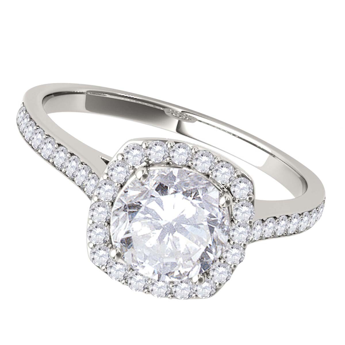 Diamond Halo-Engagement Ring 0.50 Carats 14k Yellow Rose White Gold Jewelry Gift