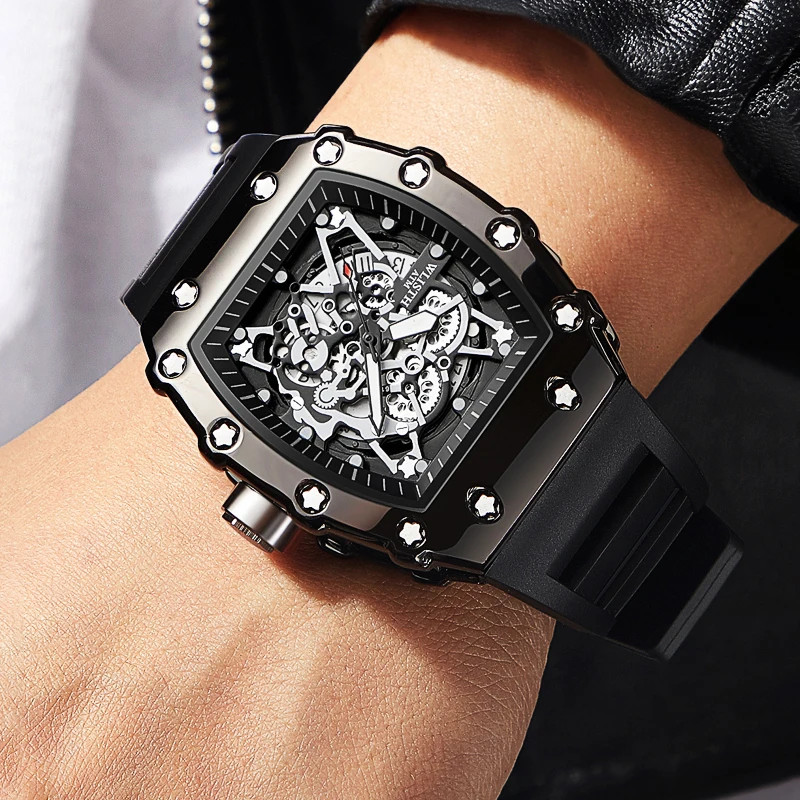 Men’s Quartz Wrist Watch Large Dial Waterproof Sport Luminous Square Analog