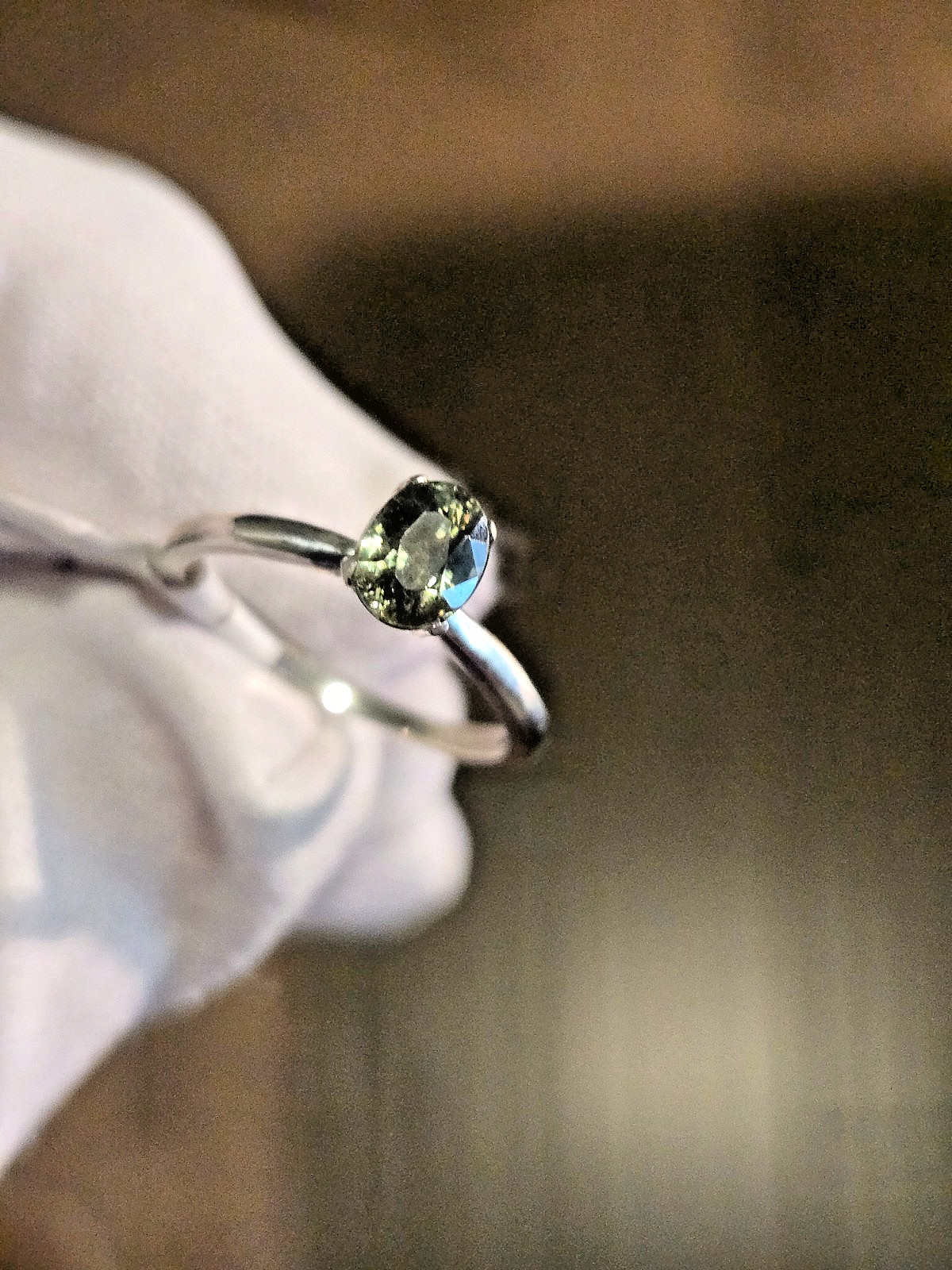0.81CT DEMANTOID STERLING SILVER RING! EXCELLENT STONE/FINE LUSTER/FLASH/COLORS!