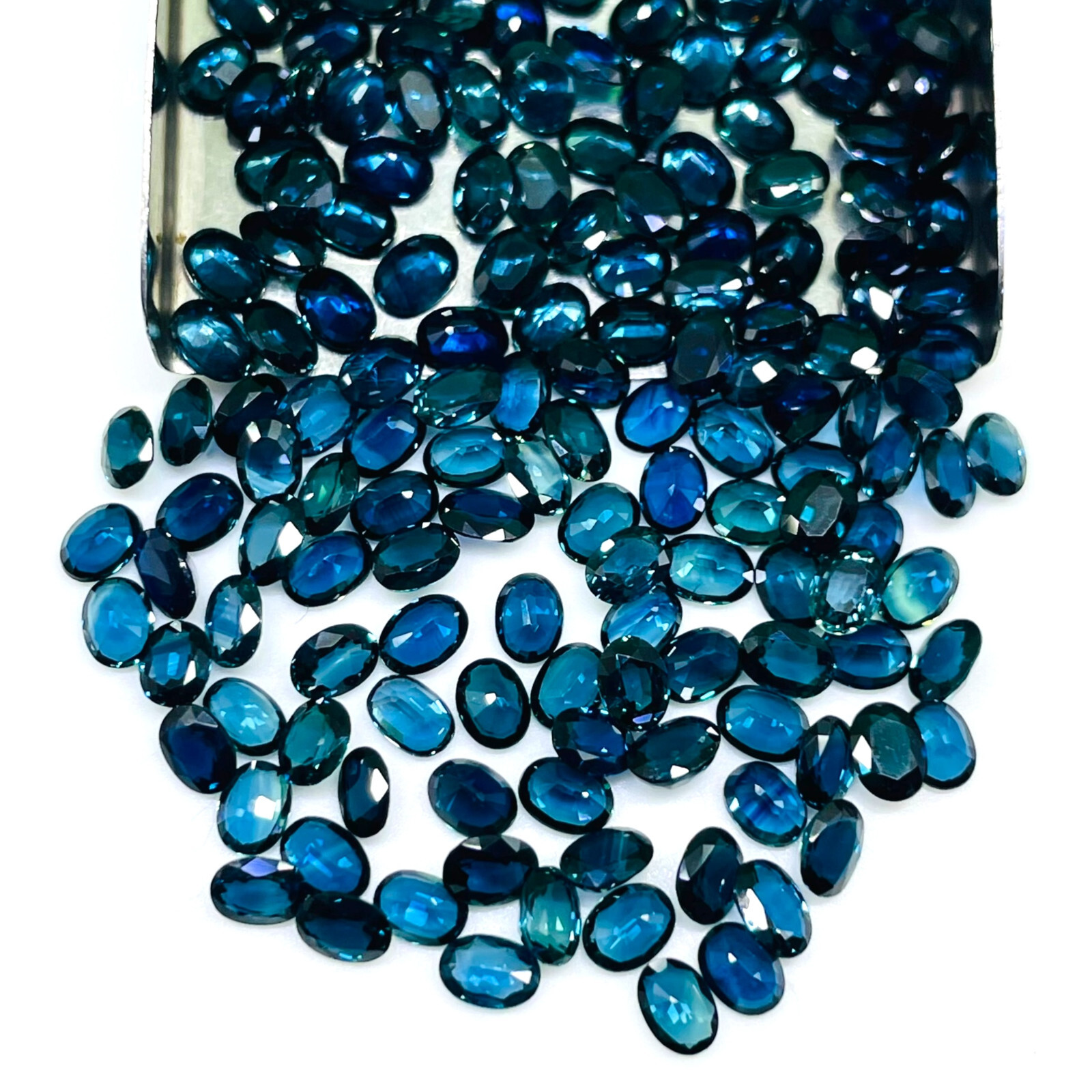 VVS 9 Pcs Natural Ceylon Blue Sapphire 3.5×2.5mm Oval Cut Loose Gemstones Lot