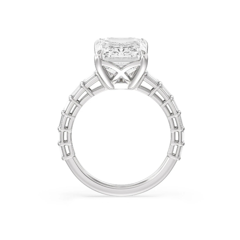 Sale ! Diamond Engagement Ring 14k White Gold IGI Lab Grown 6.50 Ct Emerald Cut